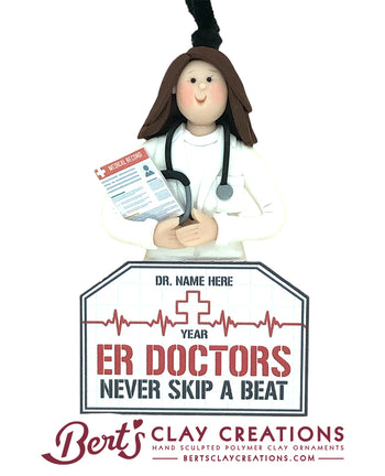 Emergency Room / ER Doctor Ornament - Bert's Clay Creations